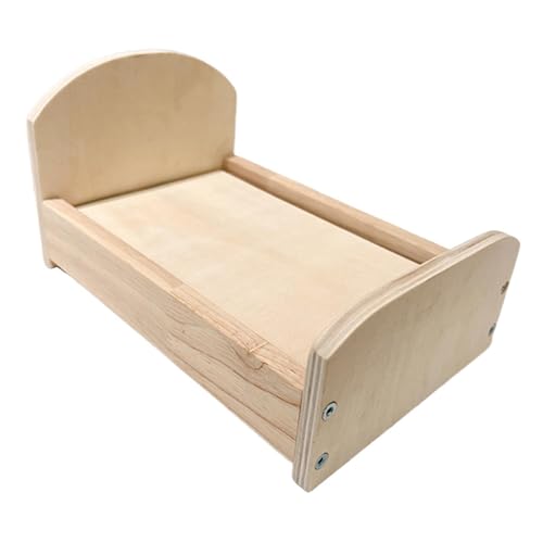 EHJRE 1/12 Puppenhausbett Miniaturmöbel für Diorama und Foto-Requisiten, Holz von EHJRE