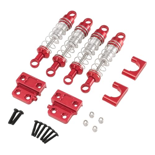 EHJRE 1/12 RC Auto Stoßdämpfer Kit Spielzeug Fahrzeug Zubehör Modifikation Aluminium Legierung Direkt Ersatz Teile für MN82, Rot von EHJRE