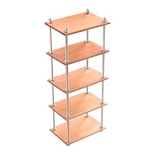 EHJRE 1/6 Lagerregal, Szenenlayout, Requisiten, Miniaturmöbel, Dekoratives Einrichtungsmodell, Mehrschichtiges Bücherregal Aus Holz für Puppenhaus, DIY Zube, 5-stufig kurz von EHJRE