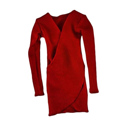 EHJRE 1/6 Puppen-Outfits, Kleidung für weibliche Figuren, V-Ausschnitt-Kleid für Actionfiguren, für 12-Zoll-Figuren, Rot EHJRE 1/6 Puppen-Outfits, Kleidung für weibliche Figuren, V-Ausschnitt-Kleid für Actionfiguren, für 12-Zoll-Figuren, Rot von EHJRE