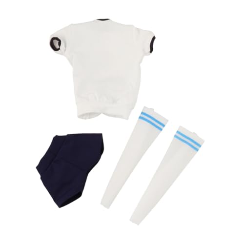 EHJRE 1/6 Weibliche Figur Outfit, Handgefertigt, Kurzarm Und Shorts für 12'' Action Figur, Weiß Blau Lockere Passform EHJRE 1/6 Weibliche Figur Outfit, Handgefertigt, Kurzarm Und Shorts für 12'' Action Figur, Weiß Blau Lockere Passform von EHJRE