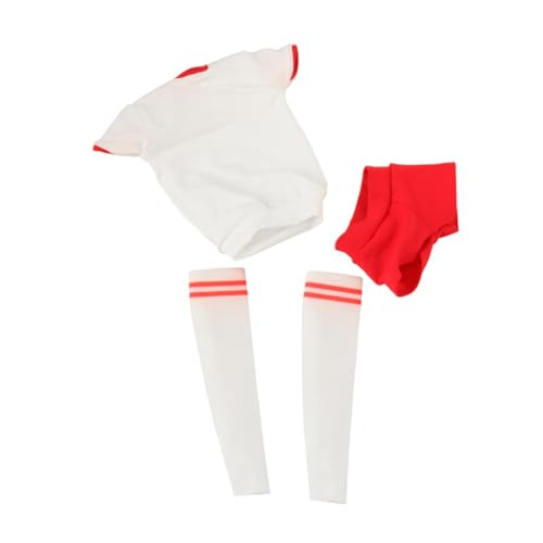 EHJRE 1/6 Weibliche Figur Outfit, Handgefertigt, Kurzarm Und Shorts für 12'' Action Figur, Weiß Rot Lockere Passform EHJRE 1/6 Weibliche Figur Outfit, Handgefertigt, Kurzarm Und Shorts für 12'' Action Figur, Weiß Rot Lockere Passform von EHJRE