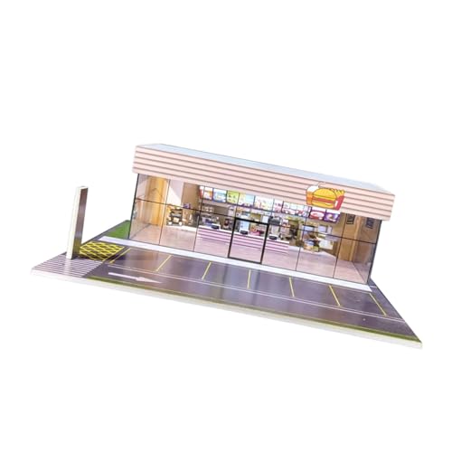 EHJRE 1/64 Modellauto Aufbewahrungsbox für Diorama Und Miniaturlandschaft, Burger Shop von EHJRE