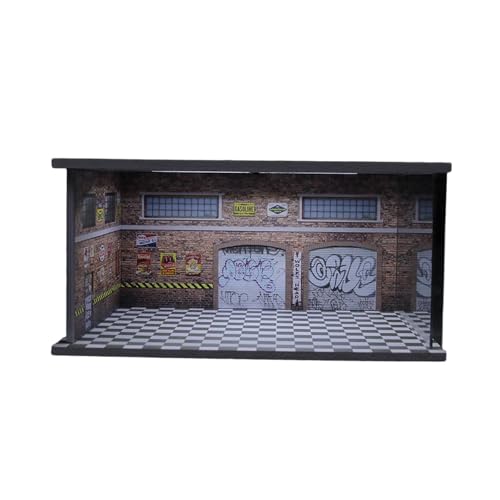 EHJRE 1/64 Modellauto-Vitrine, Auto-Reparaturwerkstatt, Szenario-Garage, beleuchtet mit LED-Ornament, Display-Box, Organizer, Style B EHJRE 1/64 Modellauto-Vitrine, Auto-Reparaturwerkstatt, Szenario-Garage, beleuchtet mit LED-Ornament, Display-Box, Organizer, Style B von EHJRE