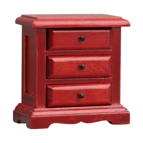 EHJRE 1:12 Schuppenhaus Holz Nachttisch Miniatur Nachttisch Schrank Dollhouse Möbel, Rotes Holz EHJRE 1:12 Schuppenhaus Holz Nachttisch Miniatur Nachttisch Schrank Dollhouse Möbel, Rotes Holz von EHJRE