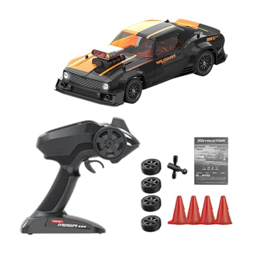 EHJRE 1:16 Skala RC Driftauto Spielzeugmodell ESP GYRO Classic Full Skala 4WD Hochgeschwindigkeitsfernbedienungsauto Zum Neujahrsgeburtstagsgeschenk, Orange Schwarz von EHJRE