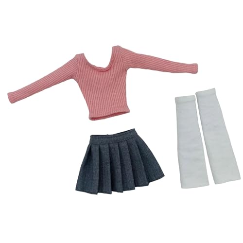EHJRE 1:6 Damen Tube Top Langarm Kostüm Handgefertigtes Mode Top Ärmel Set Bralette für 12'' Weibliche Actionfigur Accessoire, Rosa von EHJRE