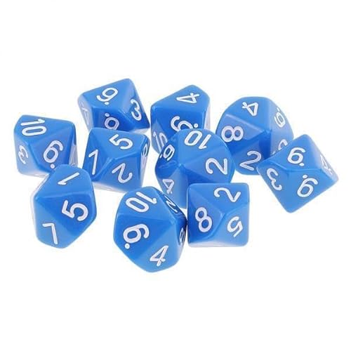 EHJRE 10 Stück D10 Würfel für Rollenspiele in Blau, Blau, 10 STK. EHJRE 10 Stück D10 Würfel für Rollenspiele in Blau, Blau, 10 STK. von EHJRE