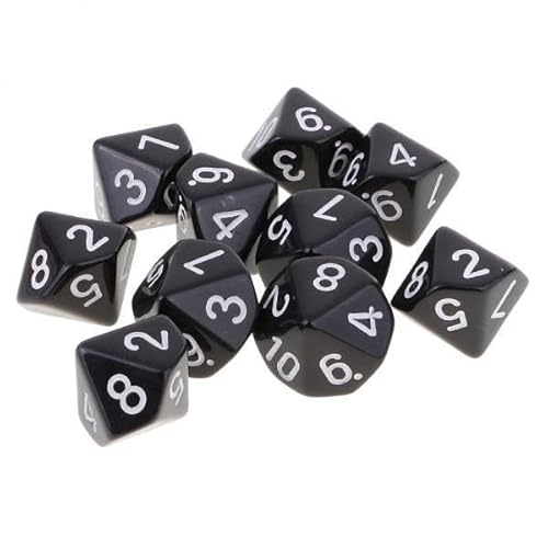 EHJRE 10 Stück D10 Würfel für Rollenspiele in Schwarz, Schwarz, 3 STK. EHJRE 10 Stück D10 Würfel für Rollenspiele in Schwarz, Schwarz, 3 STK. von EHJRE