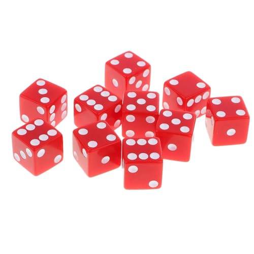 EHJRE 10 Stück D6 Würfel Spiele für and Dragons RPG Gaming 16mm, Rot EHJRE 10 Stück D6 Würfel Spiele für and Dragons RPG Gaming 16mm, Rot von EHJRE