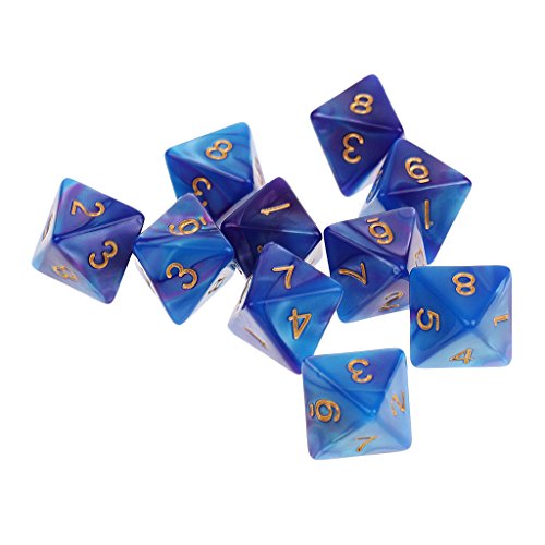 EHJRE 10pcs 8 Sided Dice D8 Polyedrische Würfel für and Dragons Tischspiele, Blau Lila, 16mm EHJRE 10pcs 8 Sided Dice D8 Polyedrische Würfel für and Dragons Tischspiele, Blau Lila, 16mm von EHJRE
