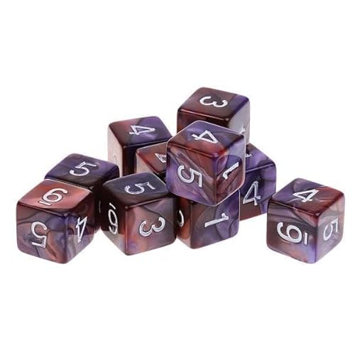 EHJRE 10x 10 W6 16mm 6 Seitig Acryl Spiele Spiel Zubehör, Lila + Kaffee EHJRE 10x 10 W6 16mm 6 Seitig Acryl Spiele Spiel Zubehör, Lila + Kaffee von EHJRE