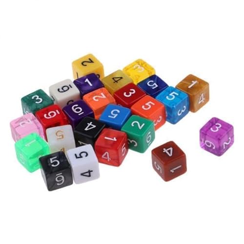 EHJRE 10x 25 PCs Polyedrisch D6 für Spiel Zufällige Farbe EHJRE 10x 25 PCs Polyedrisch D6 für Spiel Zufällige Farbe von EHJRE