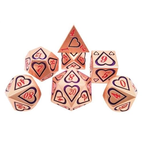 EHJRE 10x 7PCS Zinc Alloy Polyhedral Dice Set D4 D6 D8 D10 D12 D20 for Supplies #8 von EHJRE