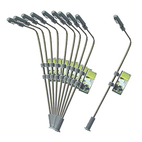 EHJRE 10x Modelleisenbahn LED Licht Micro Landschaft Garten Straßenlaterne 1:100, 1:200 Einzelkopf geführt, 11 cm 9 cm 7,5 cm von EHJRE