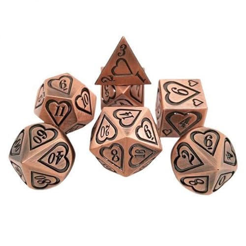 EHJRE 10x Set of 7pcs Heart Shaped Zinc Alloy Multi Side Dice for Party Game Props #4 EHJRE 10x Set of 7pcs Heart Shaped Zinc Alloy Multi Side Dice for Party Game Props #4 von EHJRE