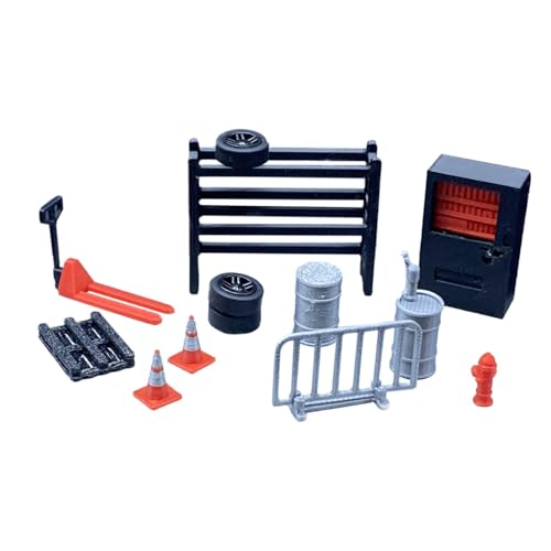 EHJRE 13-teiliges Autoreparaturwerkzeug-Set im Maßstab 1:64, Modelle, Miniatur-Reparaturszene, Mikrolandschaftsdekore, Mini-Werkzeuge, Diorama im Maßstab von EHJRE