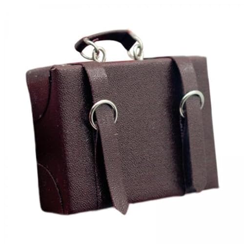 EHJRE 2X 1/6 1/12 Miniatur Gepäckbox Mini Aktentasche Modell Holz Simulation Puppenhaus Koffer Tasche für Rollenspiel Dekoration von EHJRE