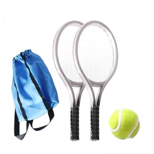 EHJRE 2X 1:12 Miniatur Tennis Set, Mini Tennisschläger Und Ball Set, Dekoration, Tortenaufsatz, Mini Tennis Dekor, Kinder Im Alter von 3 von EHJRE