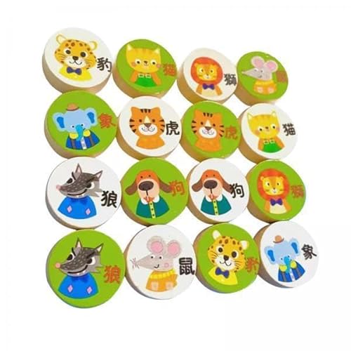 EHJRE 2X 16 Stück Tiere Schachfiguren, Lernspielzeug, Puzzleteile, Spiele für Eltern Kind Interaktion, Passendes Memory Spiel EHJRE 2X 16 Stück Tiere Schachfiguren, Lernspielzeug, Puzzleteile, Spiele für Eltern Kind Interaktion, Passendes Memory Spiel von EHJRE