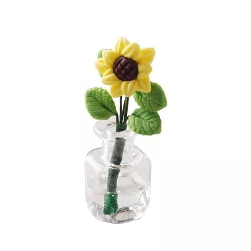 EHJRE 2X Miniatur Puppenhaus Blumen, Glasvase Im Maßstab 1:12 mit Blumen für Wohnzimmer, Küche, Garten EHJRE 2X Miniatur Puppenhaus Blumen, Glasvase Im Maßstab 1:12 mit Blumen für Wohnzimmer, Küche, Garten von EHJRE