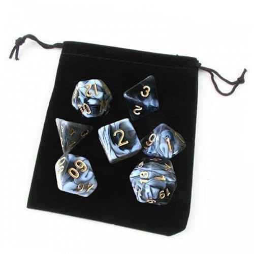 EHJRE 2X Packung mit 7 Polyedrischen Würfeln Spielzeug mit Beutel D4 D20 für RPG Klassenzimmer Zubehör Brettspiel Mathematikunterricht von EHJRE