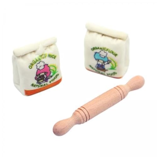 EHJRE 2X Spielset, Rollenspielset, Nudelholz Und Mehl 1:12, Utensilien, Kochgeschirr, Spielzeug, Puppenhaus Kochgeschirr, EHJRE 2X Spielset, Rollenspielset, Nudelholz Und Mehl 1:12, Utensilien, Kochgeschirr, Spielzeug, Puppenhaus Kochgeschirr, von EHJRE