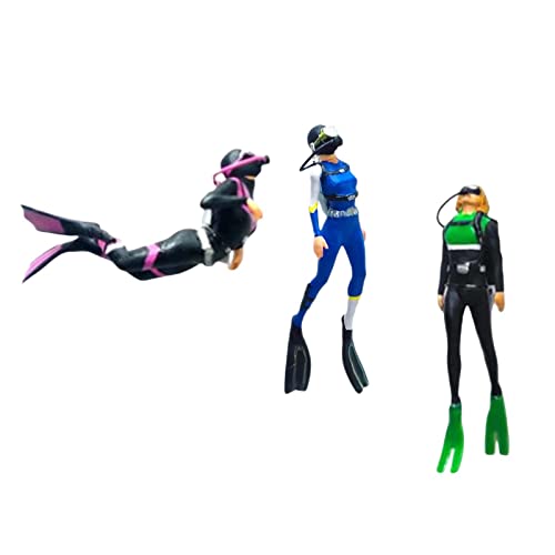 EHJRE 3 Stück Miniatur Modellfiguren Im Maßstab 1/64, Tauchfiguren Im Maßstab 1/64, Foto Requisiten Aus Kunstharz, Tauchfigur Im Maßstab 1/64 für Sandtischd von EHJRE