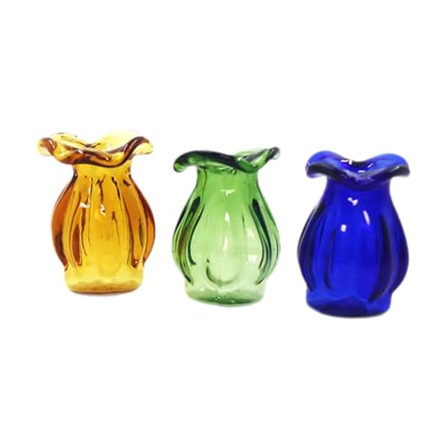 EHJRE 3 Teiliges 1:12 Puppenhaus Vasen Set, Mini Vase, DIY Szene, Geburtstagsgeschenk, Mikro Blumenvase, Rollenspiel Spielzeug für Den Tisch, 1.4 cm X 2 cm EHJRE 3 Teiliges 1:12 Puppenhaus Vasen Set, Mini Vase, DIY Szene, Geburtstagsgeschenk, Mikro Blumenvase, Rollenspiel Spielzeug für Den Tisch, 1.4 cm X 2 cm von EHJRE