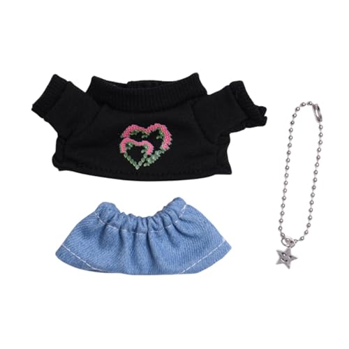 EHJRE 3Pcs Puppe T Shirt Mädchen Puppe Kleidung Mode Puppe Zubehör Nette Puppe Kleidung Puppe Outfit für 15/17 Puppen Anhänger Puppe Geschenk, Schwarzes Und Grünes Blatt EHJRE 3Pcs Puppe T Shirt Mädchen Puppe Kleidung Mode Puppe Zubehör Nette Puppe Kleidung Puppe Outfit für 15/17 Puppen Anhänger Puppe Geschenk, Schwarzes Und Grünes Blatt von EHJRE