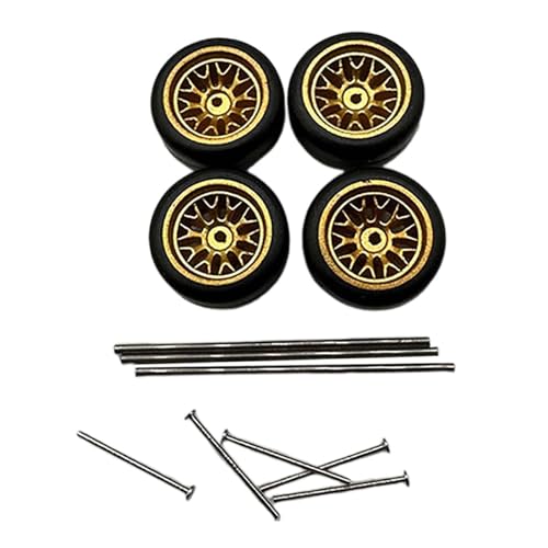 EHJRE 4 Stück RC Autoräder Und Reifen, RC Reifen mit Felge, RC Legierung, Autozubehör, RC Teil für RC Auto Fahrzeug Spielzeugauto Im Maßstab 1:64, Goldstil C EHJRE 4 Stück RC Autoräder Und Reifen, RC Reifen mit Felge, RC Legierung, Autozubehör, RC Teil für RC Auto Fahrzeug Spielzeugauto Im Maßstab 1:64, Goldstil C von EHJRE