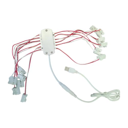 EHJRE 5-V-USB-Netzteil-Verungssatz, 12 Anschlüsse, tragbares 100-cm-, Stromausgang für Modell-Hobbyzug, Miniatur-Garten-Straßenlaterne von EHJRE