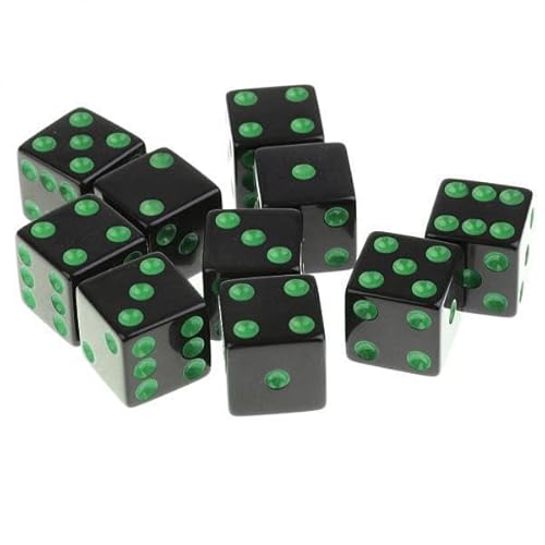 EHJRE 5x10 Stück/Set D6 Würfel für RPG mit Grünen Punkten, 4 Stück EHJRE 5x10 Stück/Set D6 Würfel für RPG mit Grünen Punkten, 4 Stück von EHJRE
