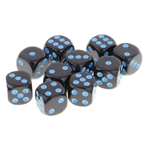 EHJRE 5x10 Stück D6 Würfel Set für Dungeons Und Dragons RPG Brettspiel Blau Schwarz, 6 STK. EHJRE 5x10 Stück D6 Würfel Set für Dungeons Und Dragons RPG Brettspiel Blau Schwarz, 6 STK. von EHJRE