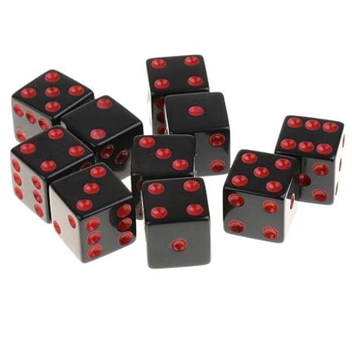EHJRE 5x10 Stück Würfel D6 für RPG Spielzeug mit Roten Pips, 4 Stück EHJRE 5x10 Stück Würfel D6 für RPG Spielzeug mit Roten Pips, 4 Stück von EHJRE