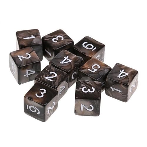 EHJRE 5x10 Stücke D6 Würfel für Dungeons Und Dragons Spiele Grau Kaffee, 5 STK. EHJRE 5x10 Stücke D6 Würfel für Dungeons Und Dragons Spiele Grau Kaffee, 5 STK. von EHJRE
