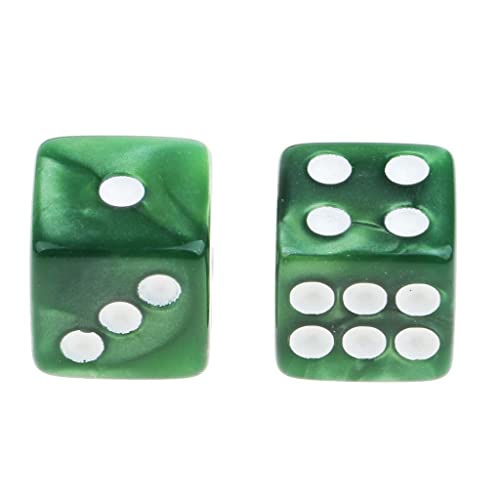 EHJRE 5x50 Stücke Sechsseitige Würfel 12mm D6 für RPG Spiel Grün, 6 STK. von EHJRE