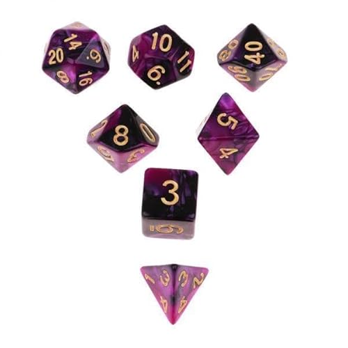 EHJRE 5x7 Stücke Würfel Polyeder für Spielzeug Lila Schwarz, 5 STK. EHJRE 5x7 Stücke Würfel Polyeder für Spielzeug Lila Schwarz, 5 STK. von EHJRE