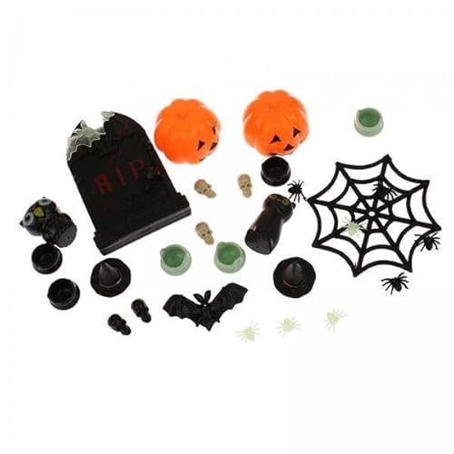 EHJRE 6X 30x Halloween Puppenhaus Dekoration, Halloween Miniatur Szenen Set, Garten Thema, Landschaftszubehör EHJRE 6X 30x Halloween Puppenhaus Dekoration, Halloween Miniatur Szenen Set, Garten Thema, Landschaftszubehör von EHJRE