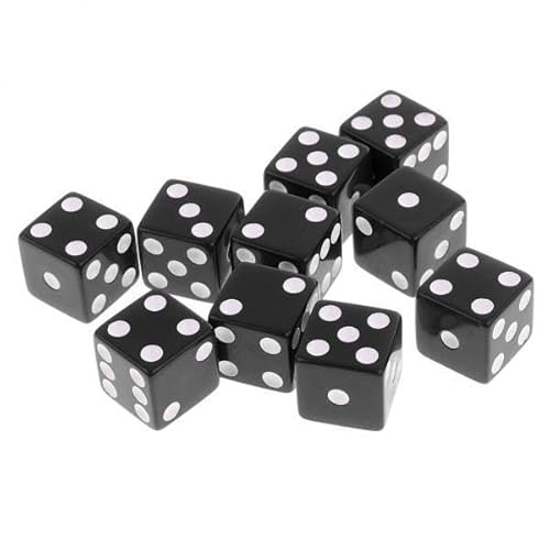 EHJRE D6 Würfel für Dungeons Und Dragons RPG 16mm Schwarz 60 Stück, Schwarz, 10 STK. EHJRE D6 Würfel für Dungeons Und Dragons RPG 16mm Schwarz 60 Stück, Schwarz, 10 STK. von EHJRE