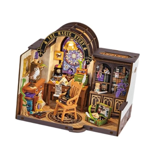 EHJRE DIY Miniatur Puppenhaus Kits, Puppenhaus Zimmer Kit, Heimdekoration mit Zubehör, 3D Puzzle, Mini Hausmodell für Kinder, Geburtstagsgeschenk, Buchhaus EHJRE DIY Miniatur Puppenhaus Kits, Puppenhaus Zimmer Kit, Heimdekoration mit Zubehör, 3D Puzzle, Mini Hausmodell für Kinder, Geburtstagsgeschenk, Buchhaus von EHJRE