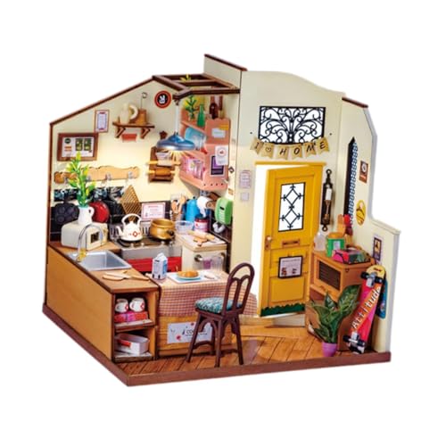 EHJRE DIY Miniatur Puppenhaus Kits, Puppenhaus Zimmer Kit, Heimdekoration mit Zubehör, 3D Puzzle, Mini Hausmodell für Kinder, Geburtstagsgeschenk, Küche EHJRE DIY Miniatur Puppenhaus Kits, Puppenhaus Zimmer Kit, Heimdekoration mit Zubehör, 3D Puzzle, Mini Hausmodell für Kinder, Geburtstagsgeschenk, Küche von EHJRE