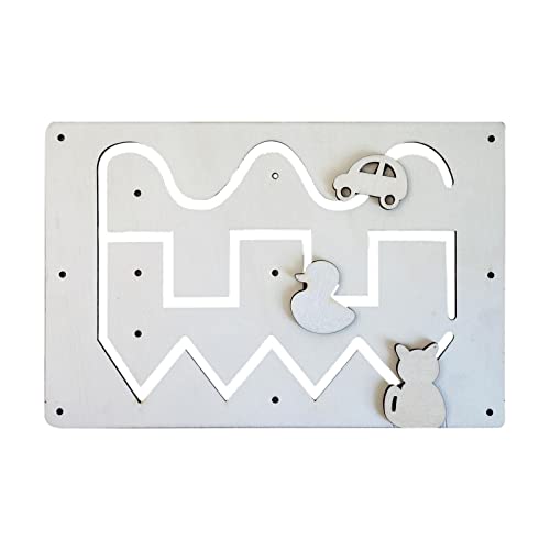 EHJRE Frühpädagogisches Beschäftigungsbrett, DIY Zubehör, Rutschbahn, Puzzle Spielzeug, Indoor Spiel, Motorik Geschenke, Holz für Kleinkinder, Mädchen, Kind EHJRE Frühpädagogisches Beschäftigungsbrett, DIY Zubehör, Rutschbahn, Puzzle Spielzeug, Indoor Spiel, Motorik Geschenke, Holz für Kleinkinder, Mädchen, Kind von EHJRE