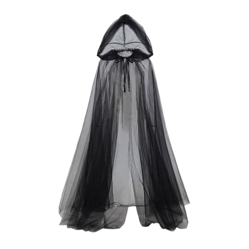 EHJRE Halloween Umhang, Tüll Cape für Festivals, Festival Auftritte, Foto Requisiten, Schwarz EHJRE Halloween Umhang, Tüll Cape für Festivals, Festival Auftritte, Foto Requisiten, Schwarz von EHJRE
