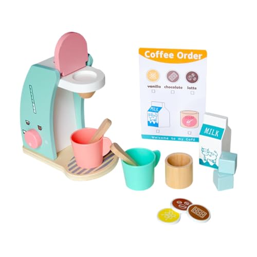 EHJRE Hölzerne Kaffeemaschine Spielzeug Holz Spielküche Zubehör für Kinder Kinder EHJRE Hölzerne Kaffeemaschine Spielzeug Holz Spielküche Zubehör für Kinder Kinder von EHJRE
