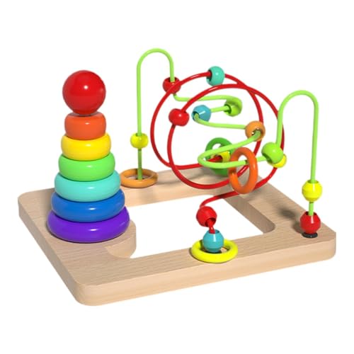 EHJRE Hölzerne Perlenlabyrollen Spielzeugwalze Feinmotorik Bildung 2 in 1 Regenbogenringe für Und Mädchen Kinder Geschenk EHJRE Hölzerne Perlenlabyrollen Spielzeugwalze Feinmotorik Bildung 2 in 1 Regenbogenringe für Und Mädchen Kinder Geschenk von EHJRE