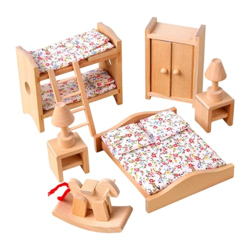 EHJRE Hölzernes Puppenhaus Miniaturmöbel Set, Hobby Basteln, DIY Rollenspiele, Puppenhaus Dekoration, Rollenspiel Spielzeug für Kleinkinder Ab 3 Jahren, Kinderzimmer EHJRE Hölzernes Puppenhaus Miniaturmöbel Set, Hobby Basteln, DIY Rollenspiele, Puppenhaus Dekoration, Rollenspiel Spielzeug für Kleinkinder Ab 3 Jahren, Kinderzimmer von EHJRE