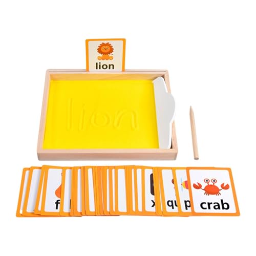 EHJRE Holz Alphabet Sandtablett, Holz Montessori Sand Tracing Tablett, Holz Sand Schreibtablett, Box, Sand, Spielen, Sand Schreibtablett EHJRE Holz Alphabet Sandtablett, Holz Montessori Sand Tracing Tablett, Holz Sand Schreibtablett, Box, Sand, Spielen, Sand Schreibtablett von EHJRE