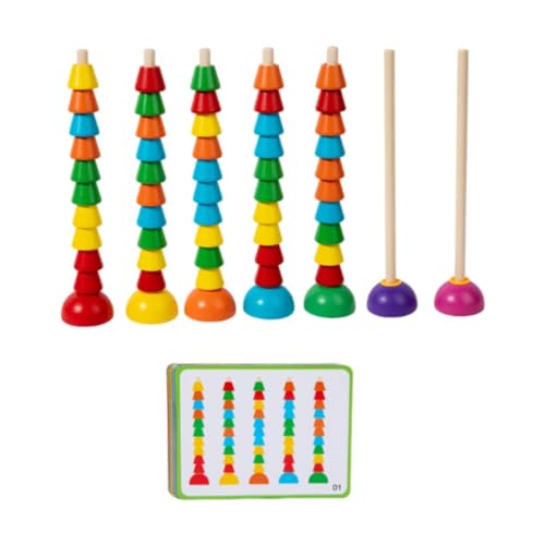EHJRE Holzperlen Reihenfolge Spielzeug Set, Stapelblöcke, Perlen Binden, Lernspielzeug für Kleinkinder EHJRE Holzperlen Reihenfolge Spielzeug Set, Stapelblöcke, Perlen Binden, Lernspielzeug für Kleinkinder von EHJRE