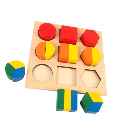 EHJRE Mathematisches Holzspielzeug, geometrische Blöcke für Kinder im Vorschulalter, Geometrie Zersetzen EHJRE Mathematisches Holzspielzeug, geometrische Blöcke für Kinder im Vorschulalter, Geometrie Zersetzen von EHJRE